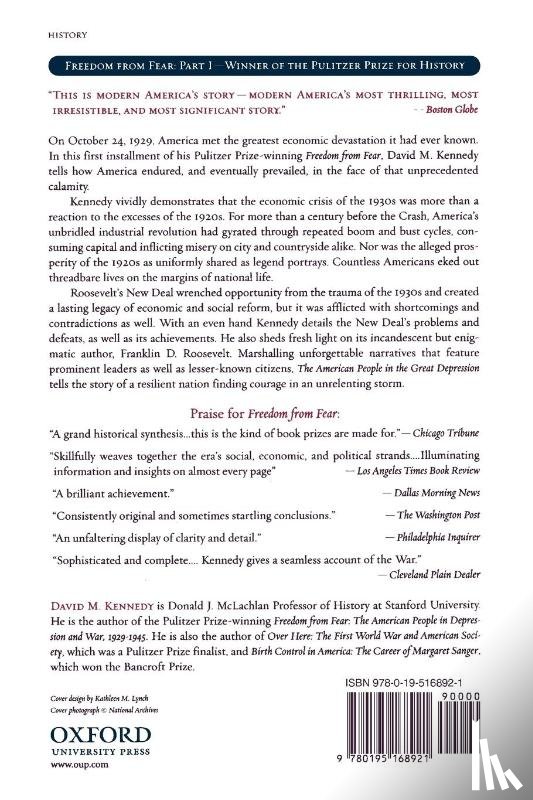 Kennedy, David M. (Donald J. McLachlan Professor of History - Freedom From Fear: Part 1: The American People in the Great Depression