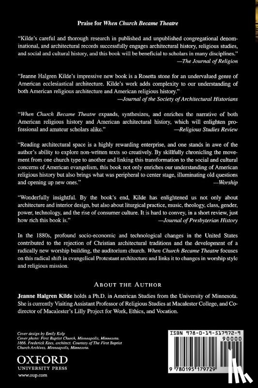 Kilde, Jeanne Halgren (Visiting Assistant Professor of Religious Studies - When Church Became Theatre