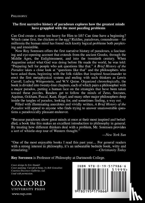 Sorensen, Roy (Professor of Philosophy - A Brief History of the Paradox