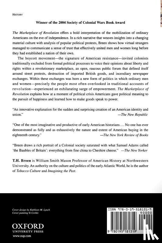 Breen, T. H. (William Smith Mason Professor of American History - The Marketplace of Revolution
