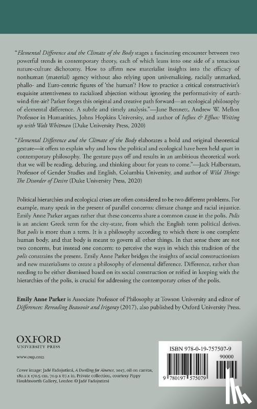 Parker, Emily Anne (Associate Professor of Philosophy - Elemental Difference and the Climate of the Body