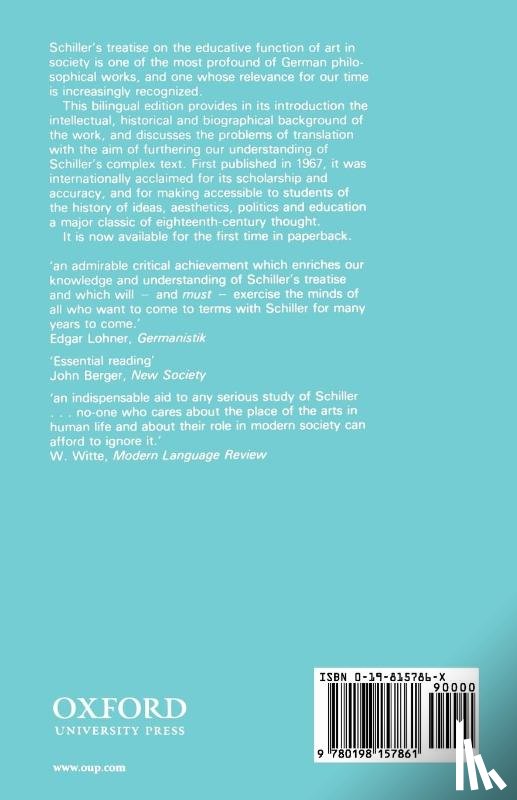 Schiller, J. C. F. von - On the Aesthetic Education of Man