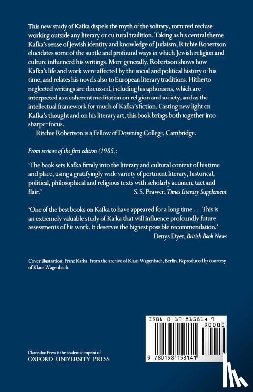 Robertson, Ritchie (Fellow - Kafka: Judaism, Politics, and Literature