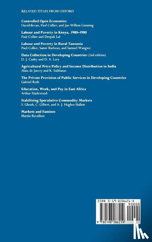 Bevan, David (Fellow, Collier, Paul (Fellow, Gunning, Jan Willem (Director - Peasants and Governments