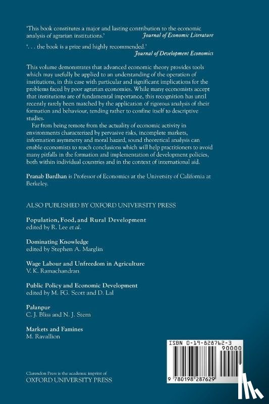  - The Economic Theory of Agrarian Institutions