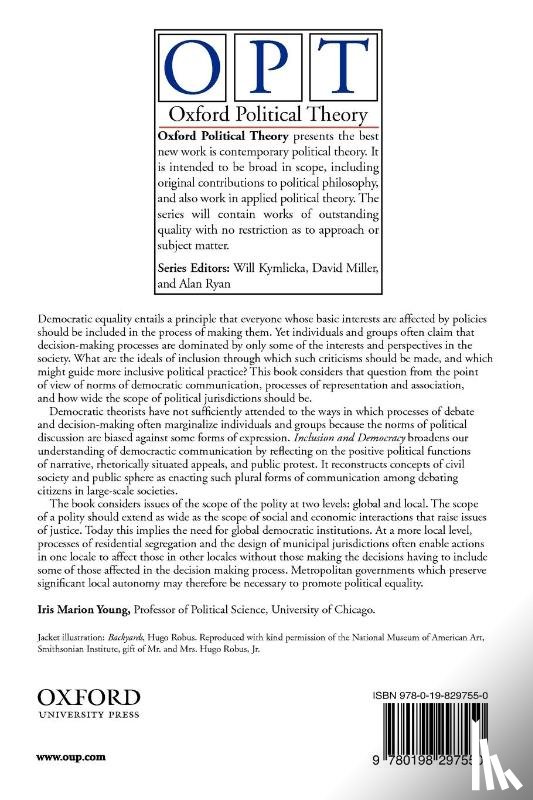 Young, Iris Marion ( - Inclusion and Democracy