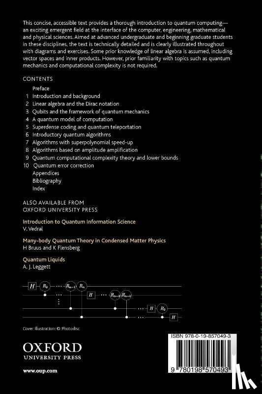 Kaye, Phillip (Institute for Quantum Computing, Laflamme, Raymond (Institute for Quantum Computing, Mosca, Michele (Institute for Quantum Computing - An Introduction to Quantum Computing