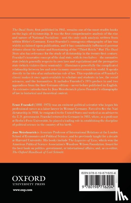 Fraenkel, Ernst, Meierhenrich, Jens (Senior Lecturer in International Relations - The Dual State