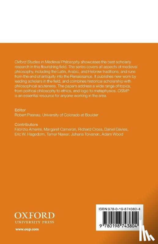  - Oxford Studies in Medieval Philosophy, Volume 3