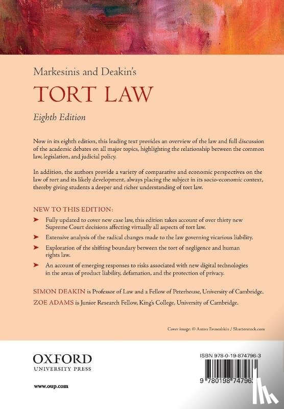 Deakin, Simon, Adams, Zoe (Junior Research Fellow - Markesinis & Deakin's Tort Law