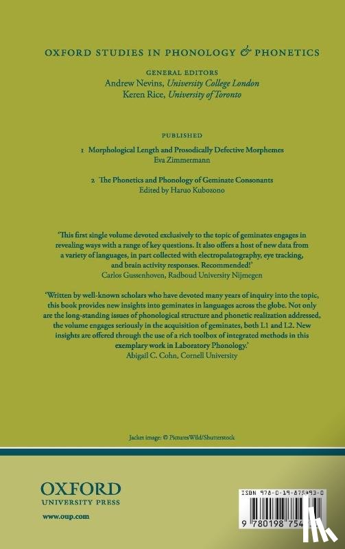  - The Phonetics and Phonology of Geminate Consonants