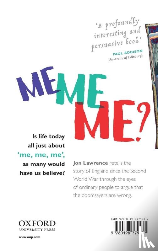 Lawrence, Jon (Associate Professor of History - Me, Me, Me