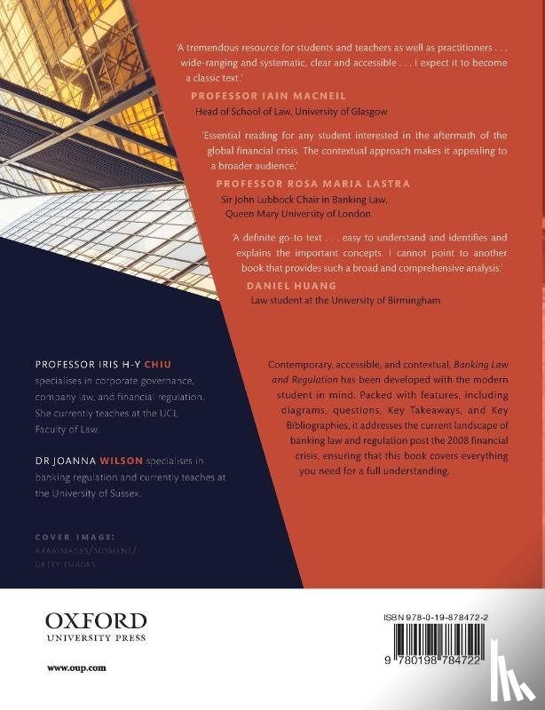Chiu, Iris H-Y (Professor of Company Law and Financial Regulation, Wilson, Joanna (Lecturer in Commercial Law - Banking Law and Regulation