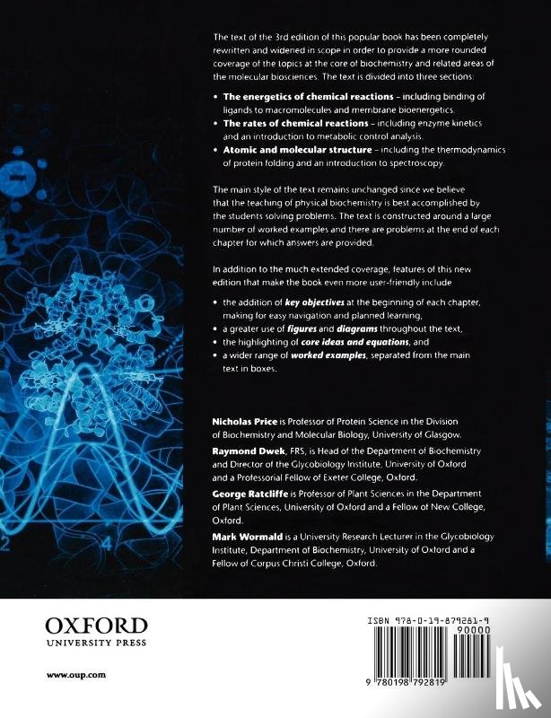 Price, Nicholas C. (, Dwek, Raymond A. (, Ratcliffe, R. G. (, Wormald, Mark ( - Principles and Problems in Physical Chemistry for Biochemists