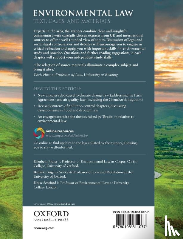 Fisher, Elizabeth (Professor of Environmental Law, Lange, Bettina (Associate Professor of Law and Regulation, Scotford, Eloise (Professor of Environmental Law - Environmental Law