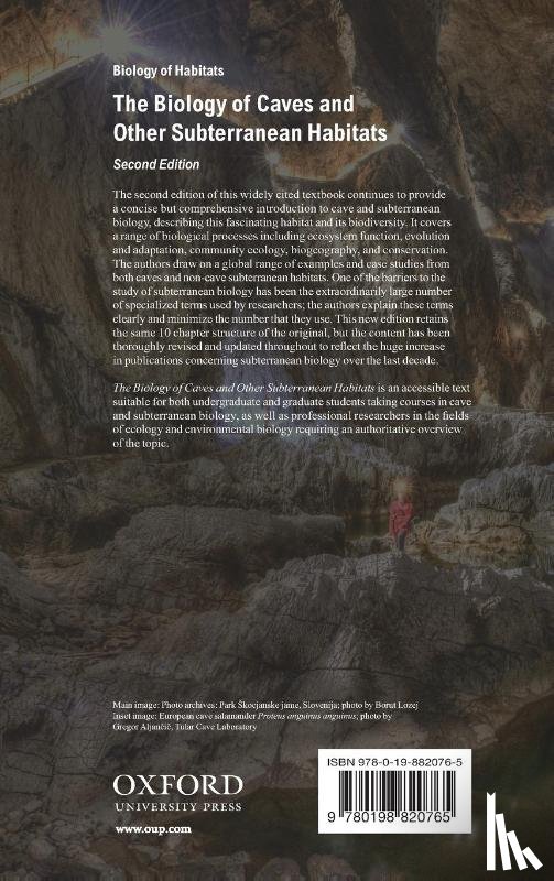 Culver, David C. (Professor Emeritus of Environmental Science, Pipan, Tanja (Research Advisor - The Biology of Caves and Other Subterranean Habitats