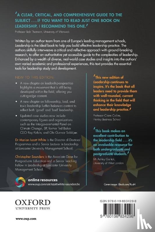 Iszatt-White, Marian (Senior Lecturer, Saunders, Christopher (Associate Dean for Postgraduate Education - Leadership