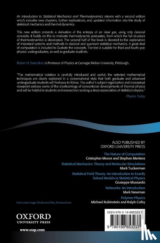 Swendsen, Prof Robert H. (Emeritus Professor - An Introduction to Statistical Mechanics and Thermodynamics