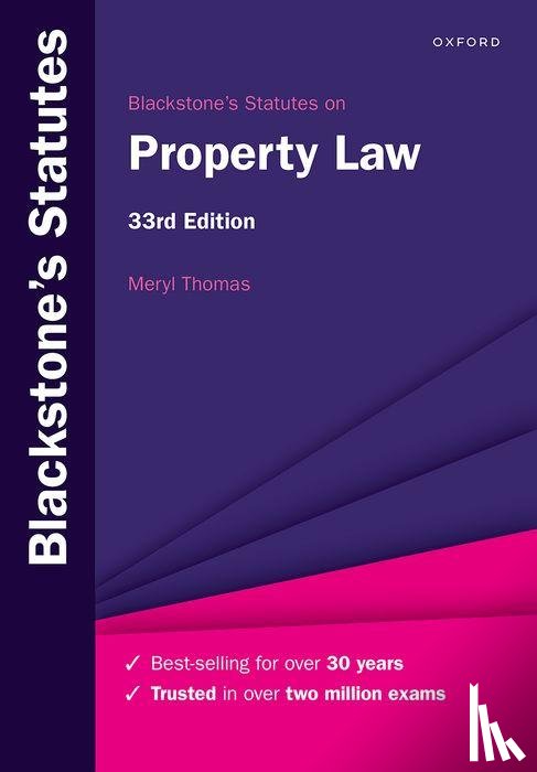 Thomas, Meryl (Lecturer in Law - Blackstone's Statutes on Property Law