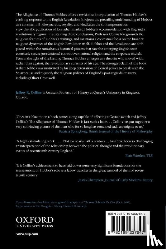 Collins, Jeffrey R. (Assistant Professor of History - The Allegiance of Thomas Hobbes