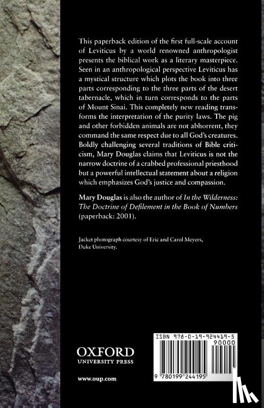 Douglas, Mary (formerly Professor of Anthropology - Leviticus as Literature