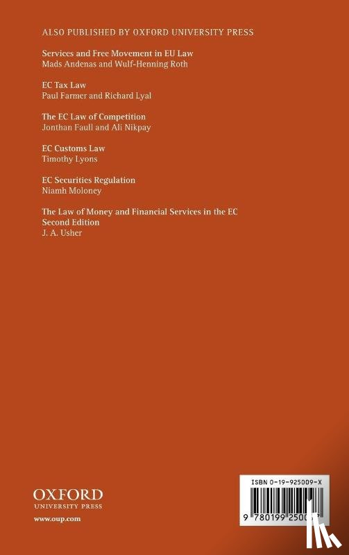 Snell, Jukka ( - Goods and Services in EC Law