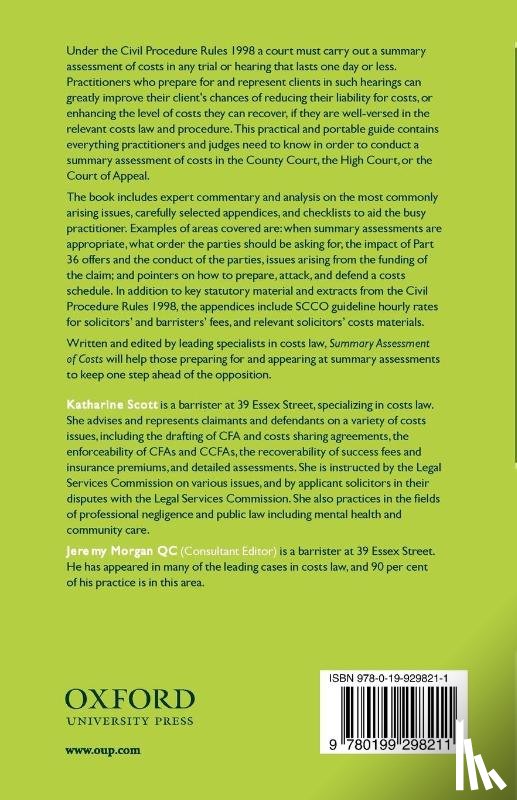 Scott, Katharine ( - Summary Assessment of Costs