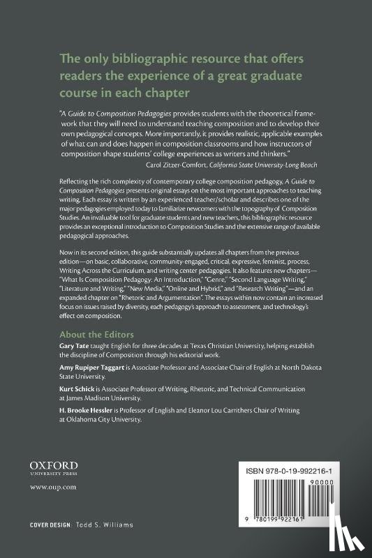 Tate, Gary (, Hessler, Brooke (, Rupiper-Taggart, Amy (, Schick, Kurt ( - A Guide to Composition Pedagogies