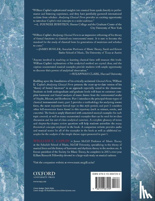 Caplin, William E. (James McGill Professor of Music Theory - Analyzing Classical Form