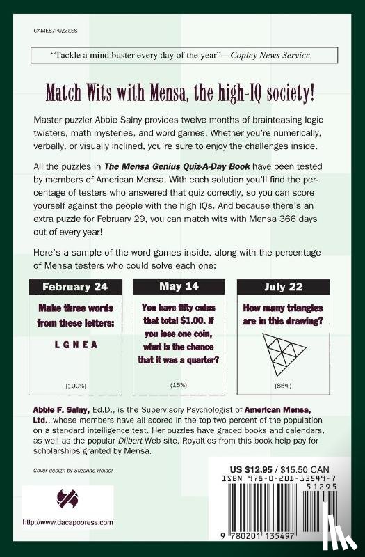 Salny, Abbie F., Mensa - The Mensa Genius Quiz-A-Day Book