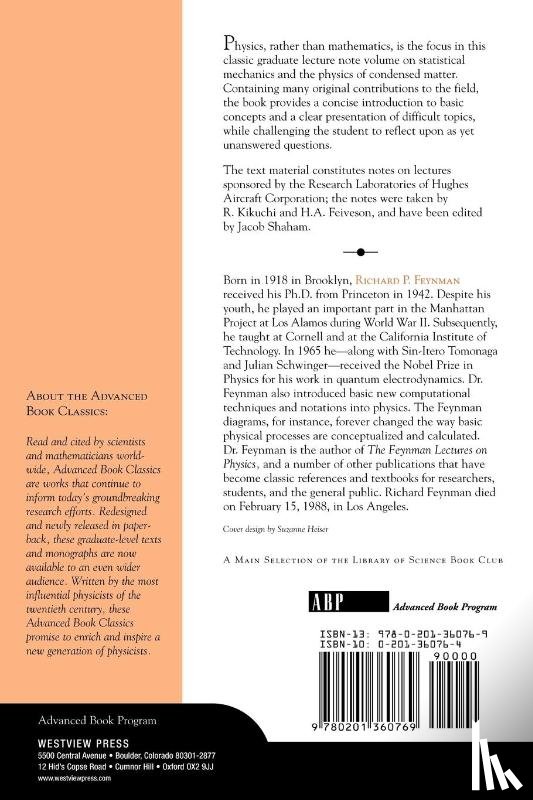 Feynman, Richard P. - Statistical Mechanics