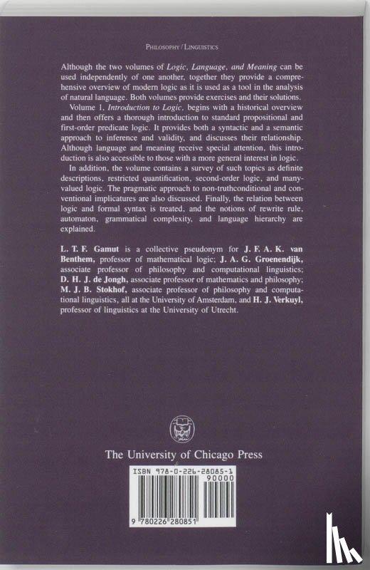 Gamut, L. T. F. - Logic, Language, and Meaning, Volume 1