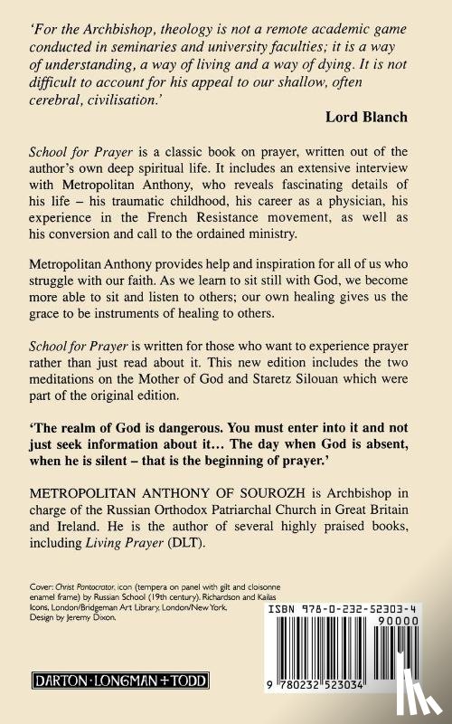 Bloom, Anthony - School for Prayer