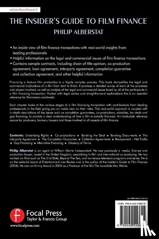 Alberstat, Philip (Partner at law firm Osborne Clarke - The Insider's Guide to Film Finance