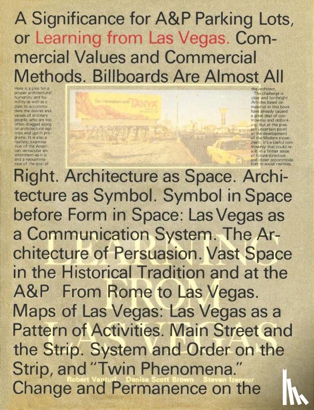 Venturi, Robert (Venturi, Brown, Denise Scott (Architect, Izenour, Steven - Learning From Las Vegas