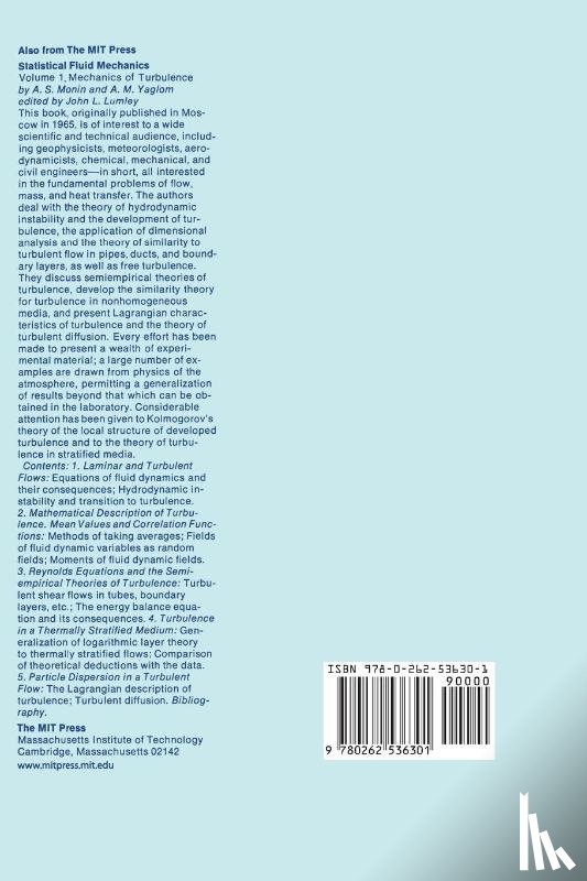Tennekes, Henk (Emeritus Professor of Aeronautical Engineering), Lumley, John L. - A First Course in Turbulence
