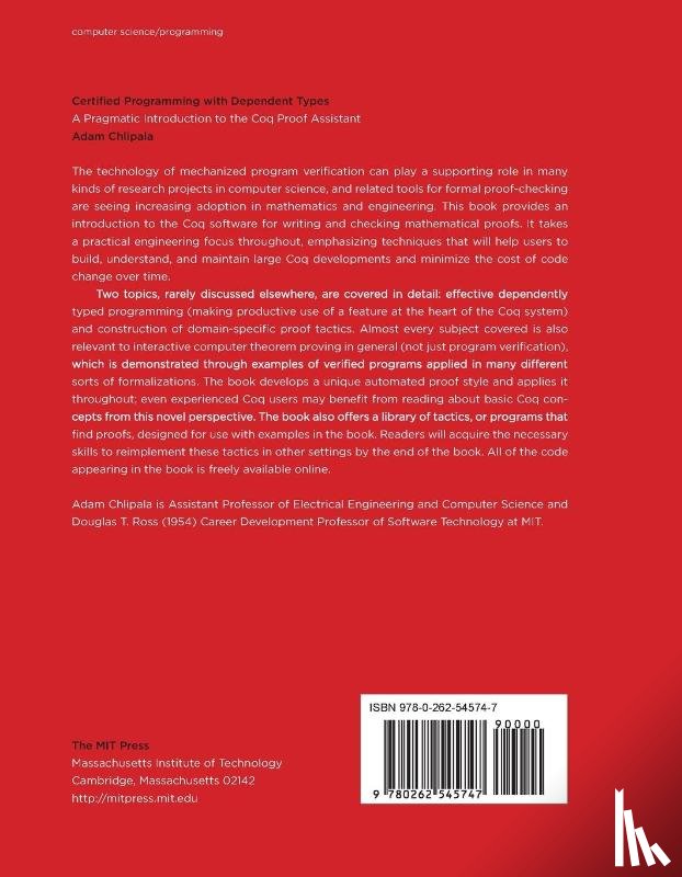 Chlipala, Adam (Assistant Professor - Certified Programming with Dependent Types