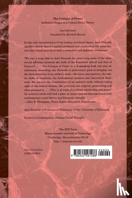 Axel Honneth, Kenneth Baynes - The Critique of Power