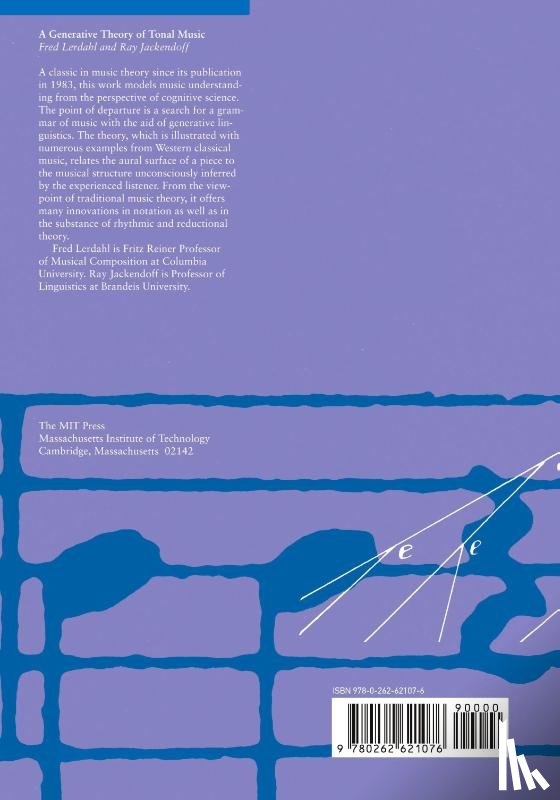 Lerdahl, Fred, Jackendoff, Ray S - A Generative Theory of Tonal Music, reissue, with a new preface