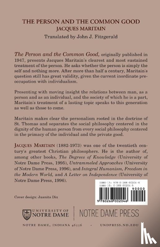 Maritain, Jacques - The Person and the Common Good