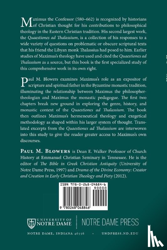 Blowers, Paul M - Exegesis and Spiritual Pedagogy in Maximus the Confessor