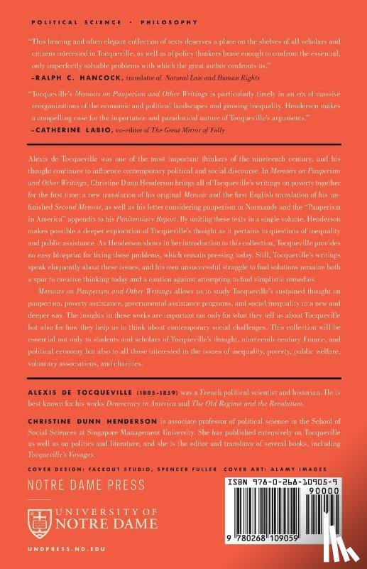 de Tocqueville, Alexis - Memoirs on Pauperism and Other Writings