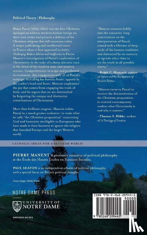 Manent, Pierre - Challenging Modern Atheism and Indifference