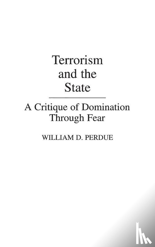 Perdue, William - Terrorism and the State