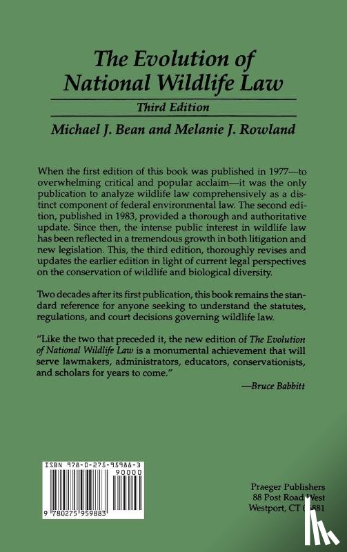Bean, Michael J., Rowland, Melanie - The Evolution of National Wildlife Law