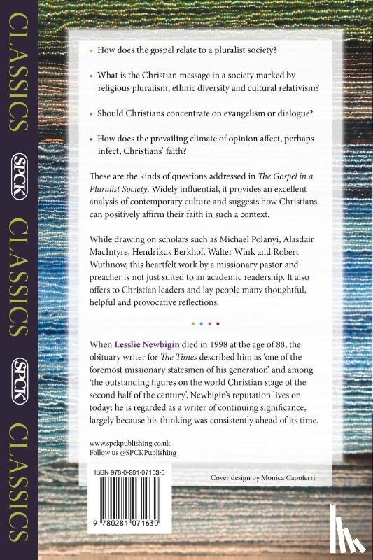 Newbigin, Rt. Rev Lesslie - The Gospel in a Pluralist Society