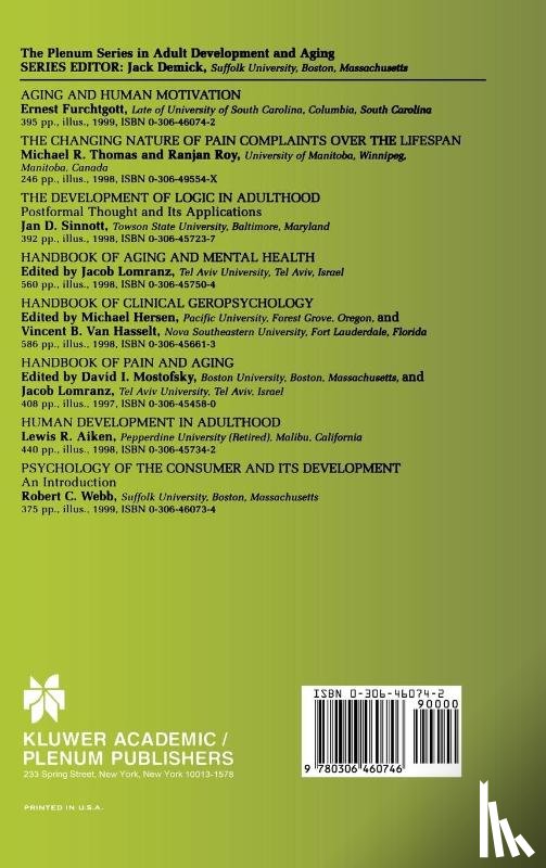 Furchtgott, Ernest - Aging and Human Motivation