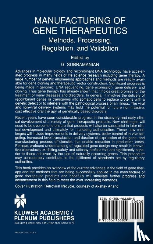  - Manufacturing of Gene Therapeutics