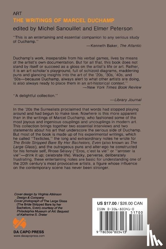Peterson, Elmer, Duchamp, Marcel, Sanouillet, Michel - The Writings Of Marcel Duchamp