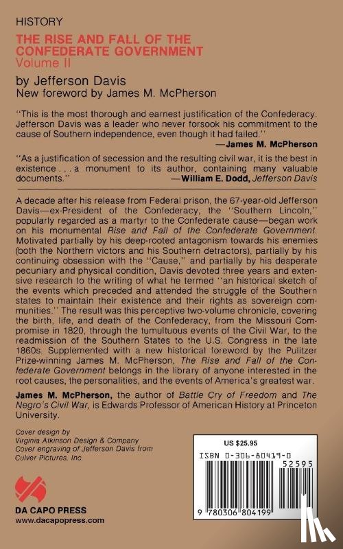 Davis, Jefferson - The Rise And Fall Of The Confederate Government